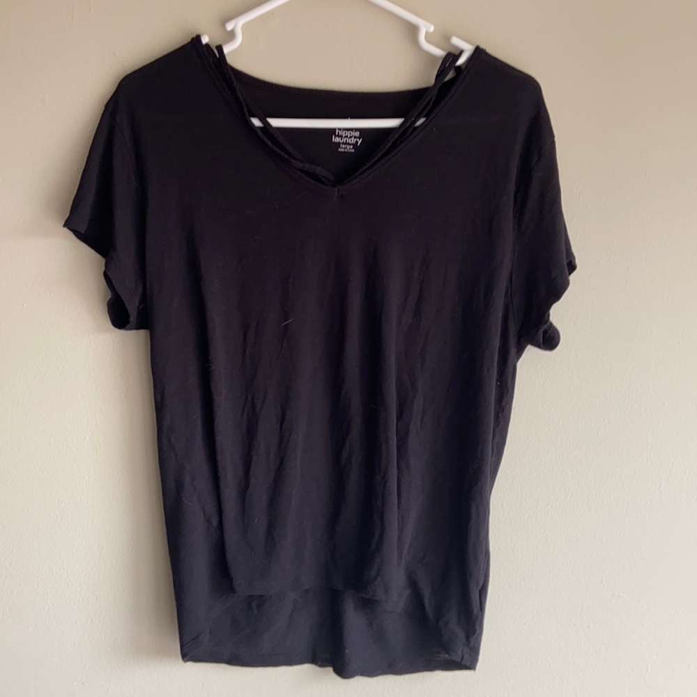 Hippie Laundry Strappy Black V-Neck